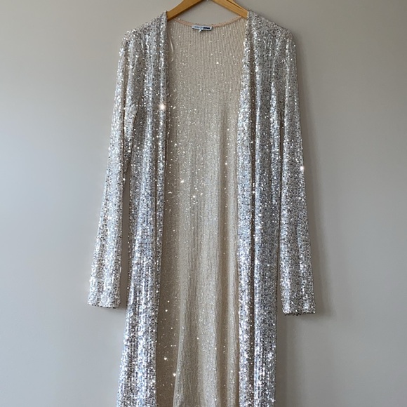 🌟Host Pick🌟Fashion Nova Ready to Sparkle Sequin Jumpsuit and Long Cardigan - Picture 11 of 17